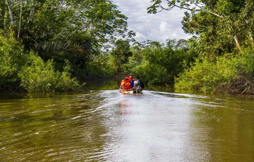 Family in a Boat— Amazon Jungle | Peruvian Sunrise