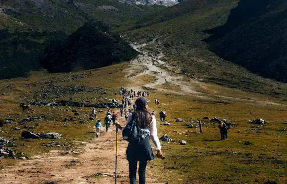Hiking vs Trekking Peru portrait | Peruvian Sunrise Hiking vs Trekking Peru portrait | Peruvian Sunrise